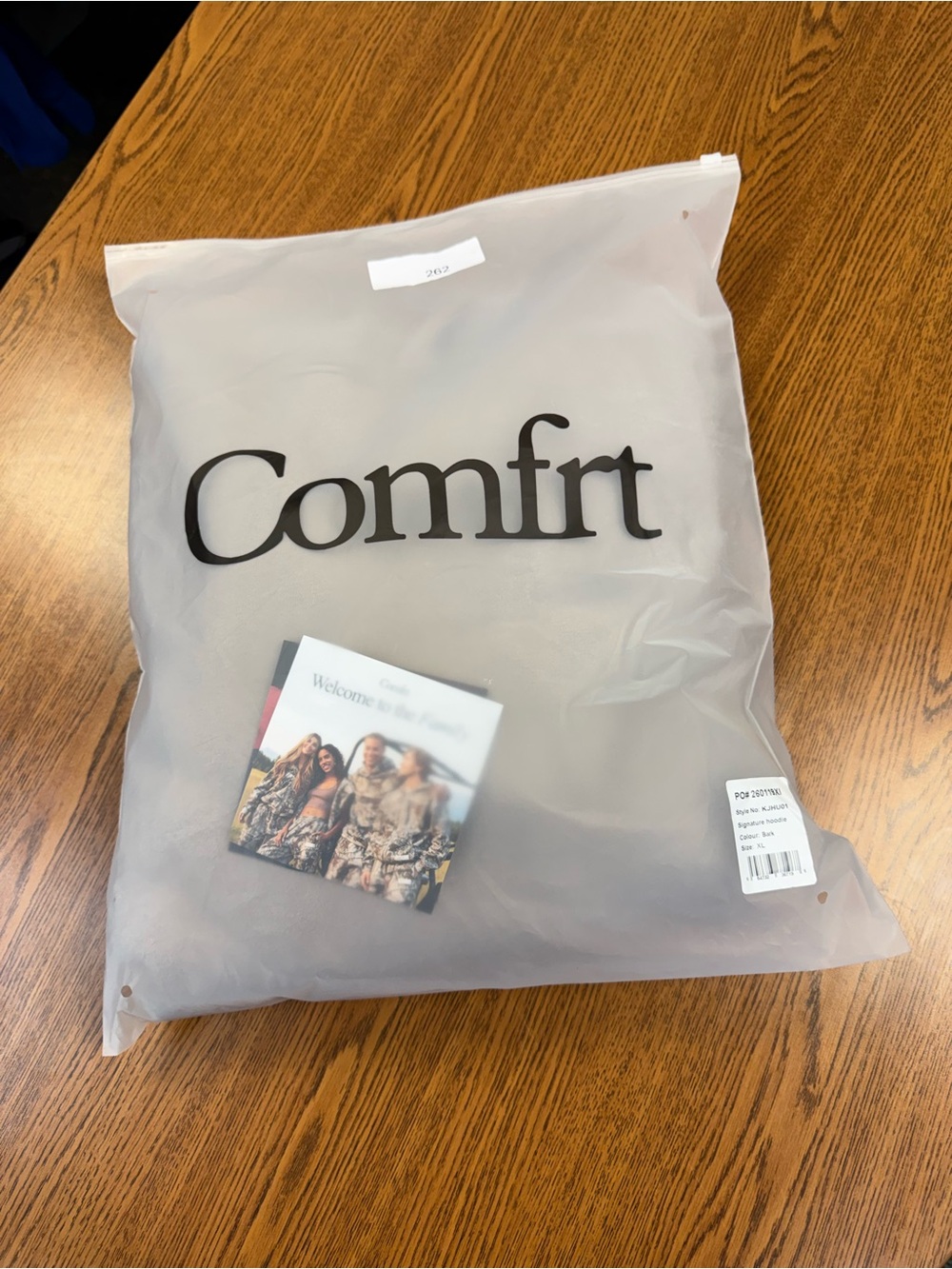 Comfrt Signature Hoodie in Bark color, size XL. Brand new with tags